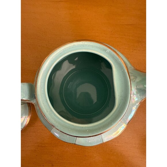 Vintage Iridescent Glossy Teapot With Gold Accents & Lid GIFT - Picture 5 of 8